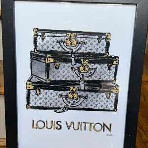 Louis Vuitton Monogram Trunk Art in Black and Gold